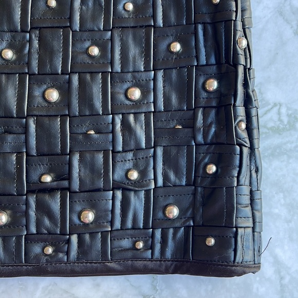 FASHION NOVA | Caged faux leather studded mini skirt - Picture 3 of 9